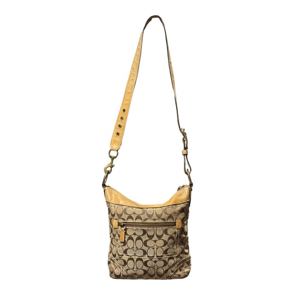Authentic COACH Signature Shoulder Crossbody Bag Canvas Leather 10403 Brown - Picture 1 of 16